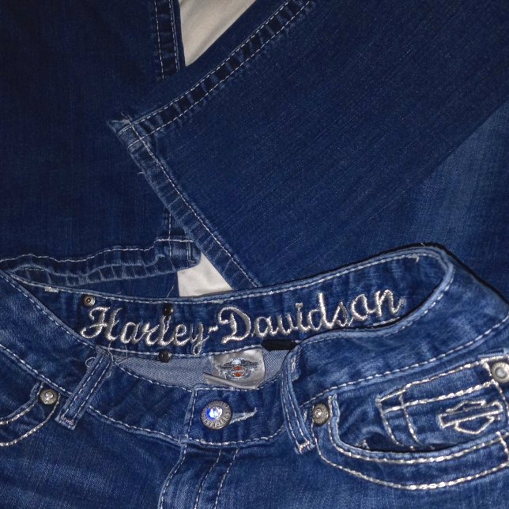 harley-davidson blue jeans size 4 (wings) women's brand new.